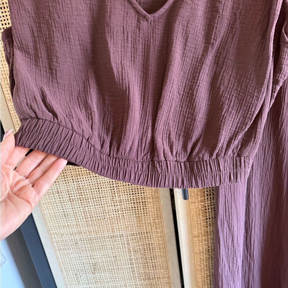 a new day Dusty Rose Textured Blouse - Picture 5 of 15